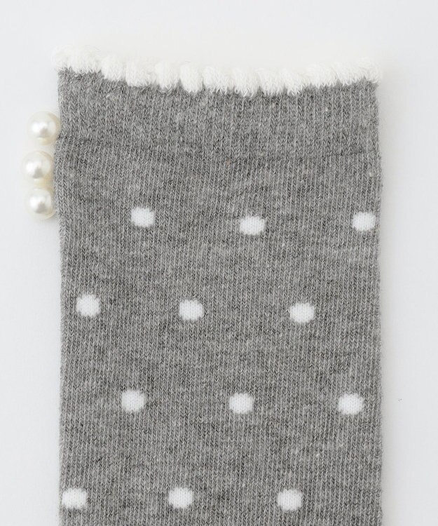 ANY KIDS ハイソックス（ドット&パール） グレー