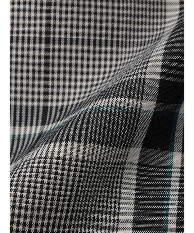 Green Parks 綿麻混バギーパンツ Check Black