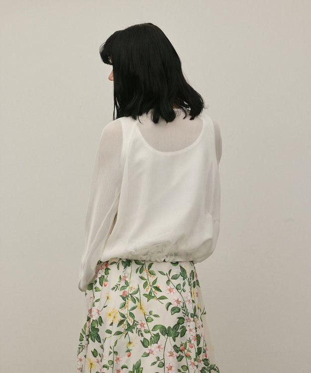 GRACE CONTINENTAL ノーカラーカラミブルゾン ホワイト