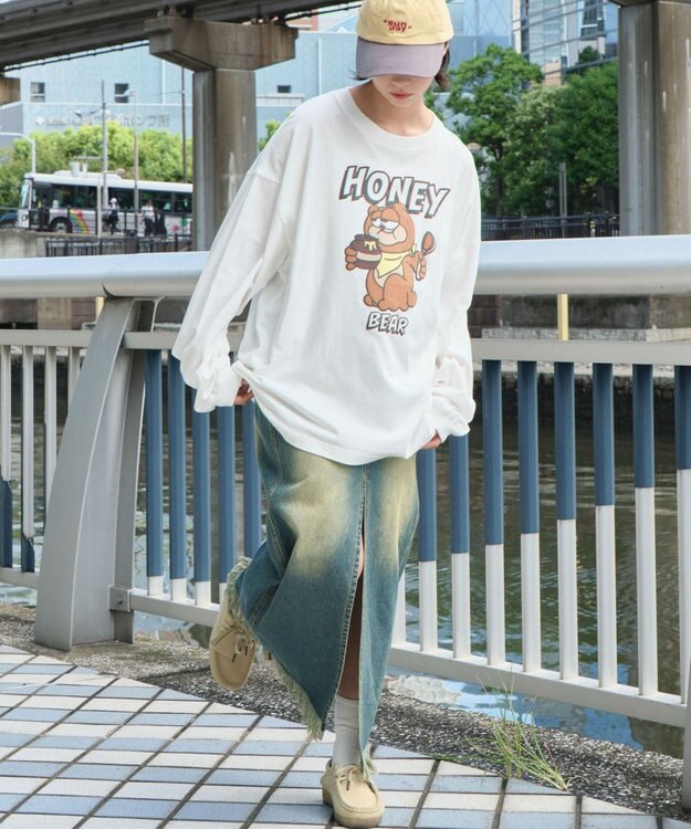 WEGO 【ユニセックス着用ITEM】アニマルキャラBIG　T（LS） ホワイト