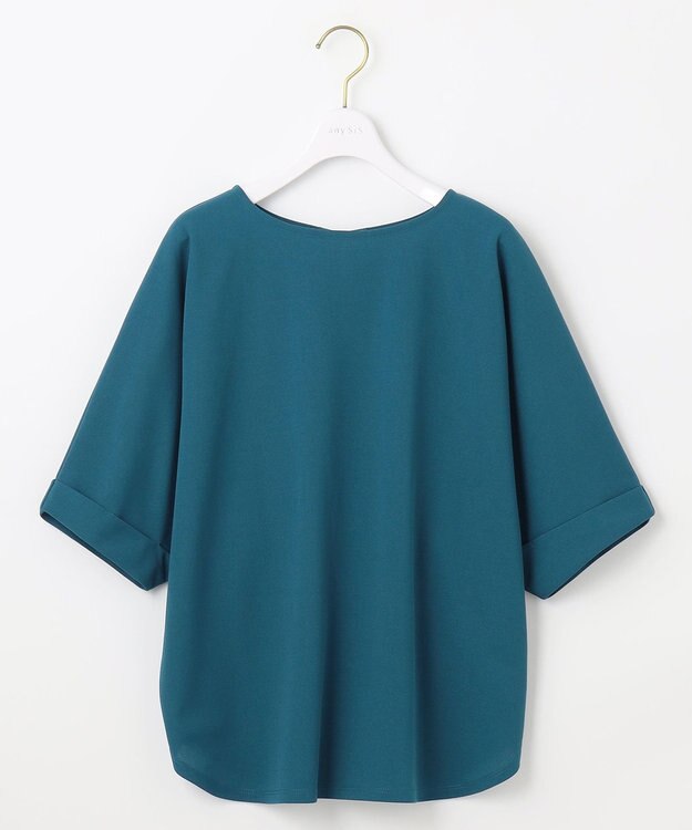 ANY SIS S 【前後着用・UVケア・洗える】2WAYジョーゼットジャージードルマン カットソー グリーン