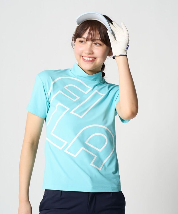 FILA GOLF／marie claire 【FILA GOLF】 バックプリントモックネックシャツ ミント