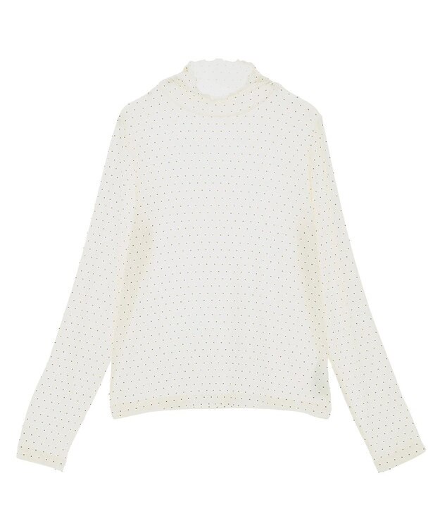 earth music&ecology 【吸湿発熱】あったかフェミニンインナー(シアーハイネック) Dot