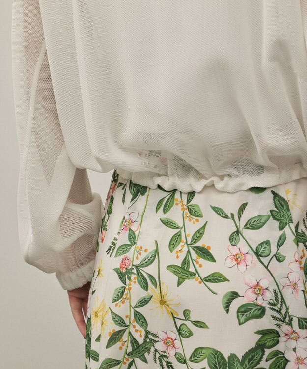 GRACE CONTINENTAL ノーカラーカラミブルゾン ホワイト