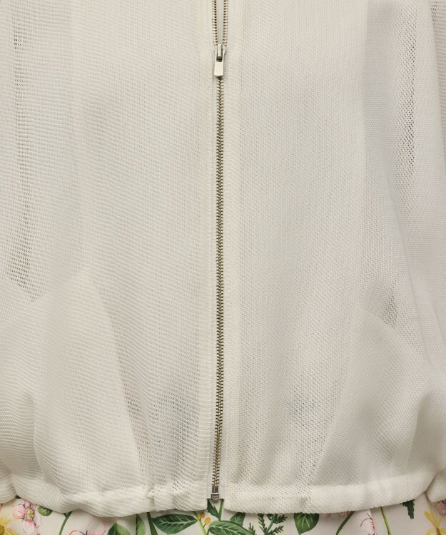 GRACE CONTINENTAL ノーカラーカラミブルゾン ホワイト