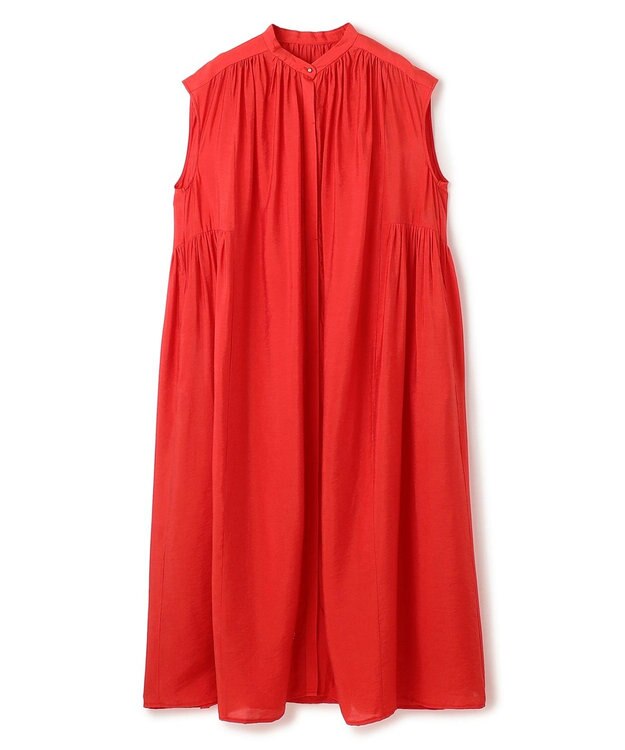 UNFILO ヴィンテージシアー ギャザーワンピース スカーレット