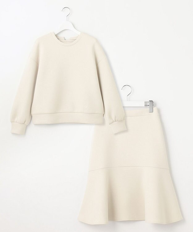 Feroux 【洗える・セットアイテム】バックリボンダンボール セットアップ ベージュ系