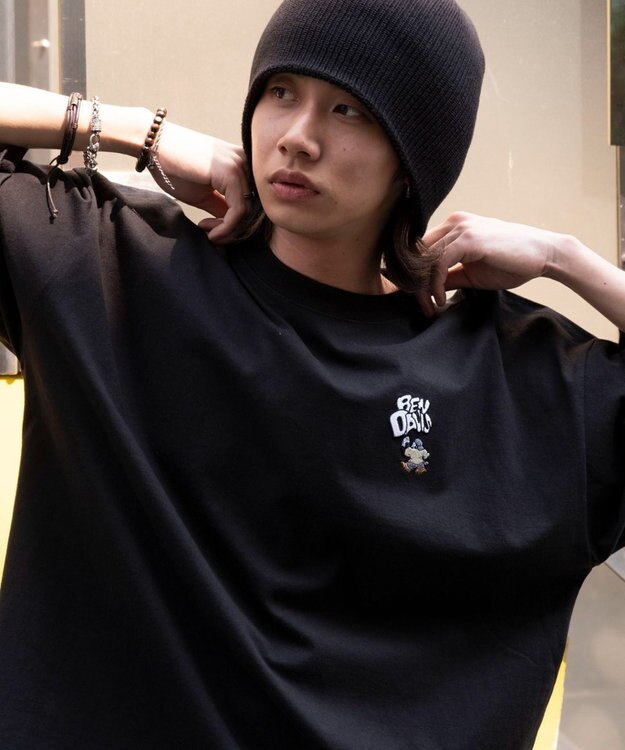 WEGO 【ユニセックス着用ITEM/SMLサイズ展開】別注BENDAVISワンポイントT（SS） ブラック