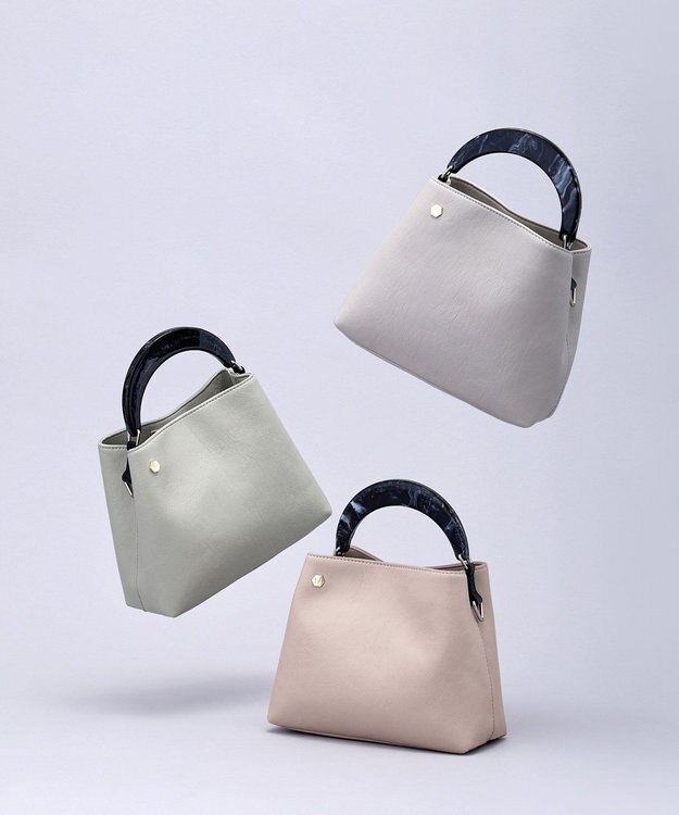 MioFIRANO STONE B001 ハンドバッグ LIGHT GRAY