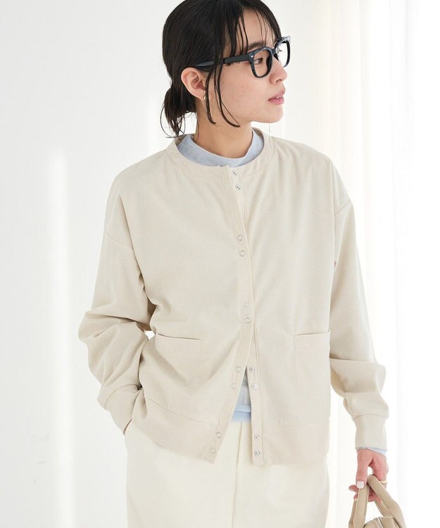 CRAFT STANDARD BOUTIQUE リングドットボタンカーディガン Ivory