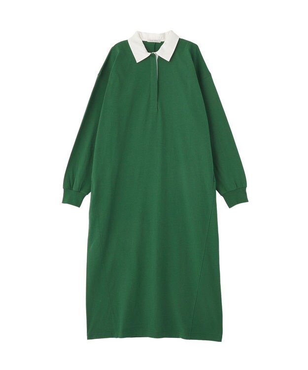 Green Parks ラガーシャツワンピース Green