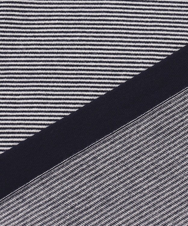 JOSEPH ABBOUD MOUNTAIN 【WEB限定・SPACE/チクチクしない/イージーケア/3シーズン対応】 SNOWYボーダーニットＴシャツ ネイビー系1