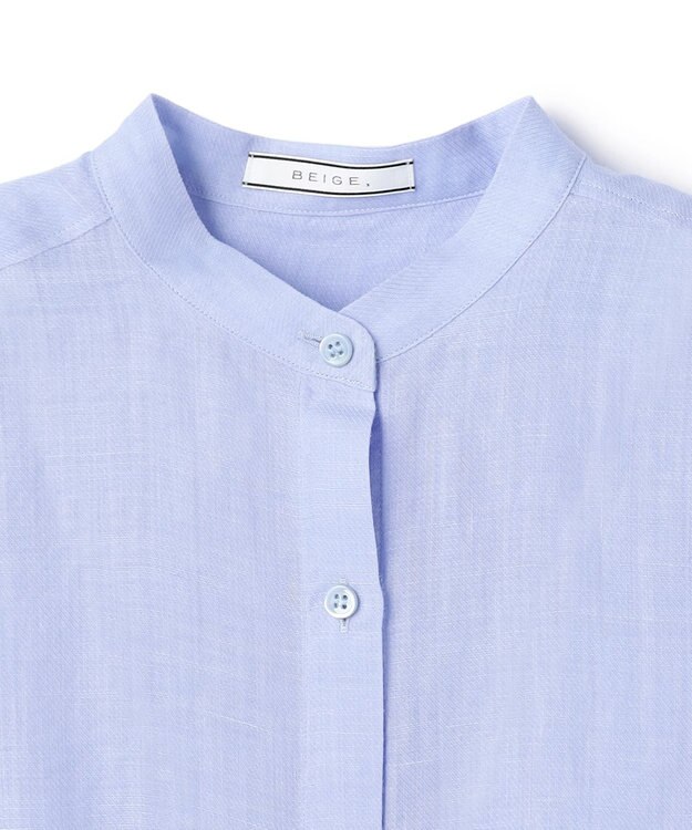 BEIGE， HALITE / リネンシアー オーバーサイズシャツ Sax