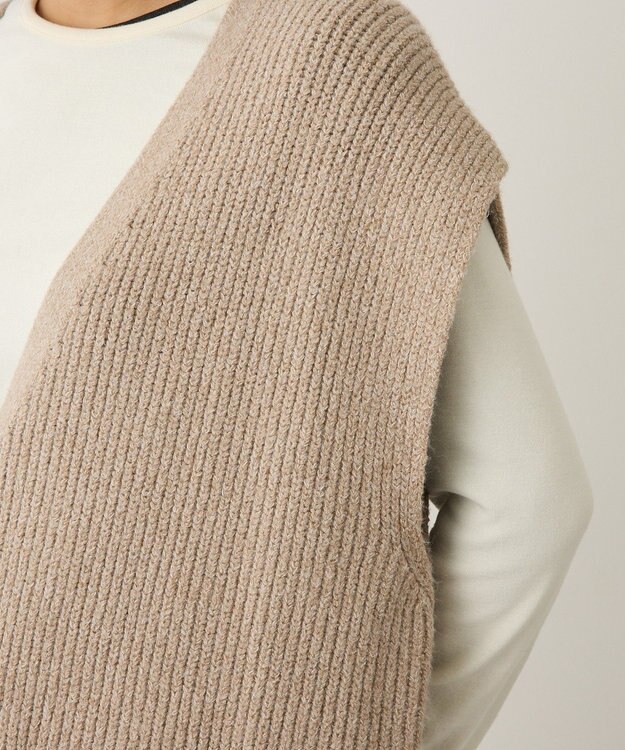 CRAFT STANDARD BOUTIQUE Ｖネックオーバーサイズニットベスト Beige Mixture