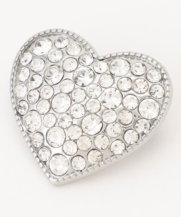 組曲 【人気につき再販決定！】ハートストーンブローチ シルバー系
