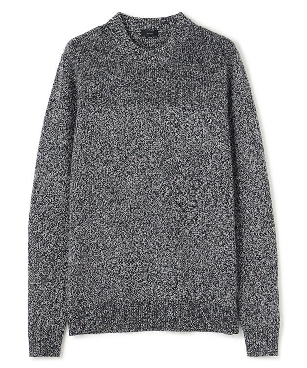 JOSEPH HOMME 【LEON 掲載】シルクバルキーハニカム　クルーネックニット ブラック系