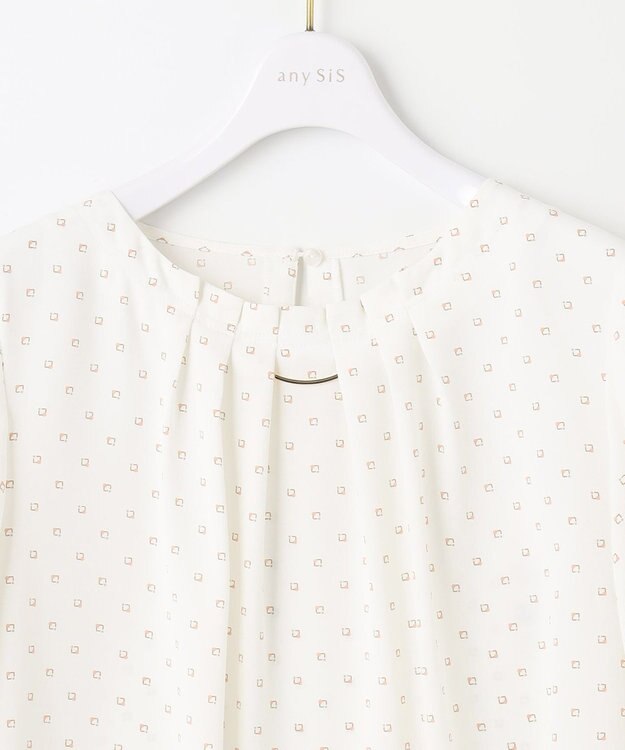 ANY SIS 【洗える】フロントタック ブラウス オフベース