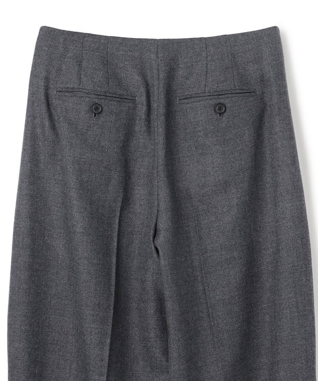 BEIGE， TERNES / 変形タックウールワイドパンツ Md.Gray