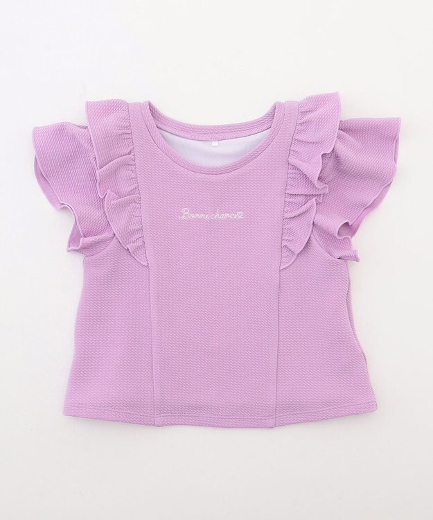 ANY KIDS 【UVカット】2WAYショルダーセパレート水着 ラベンダー×ラベンダーチェック