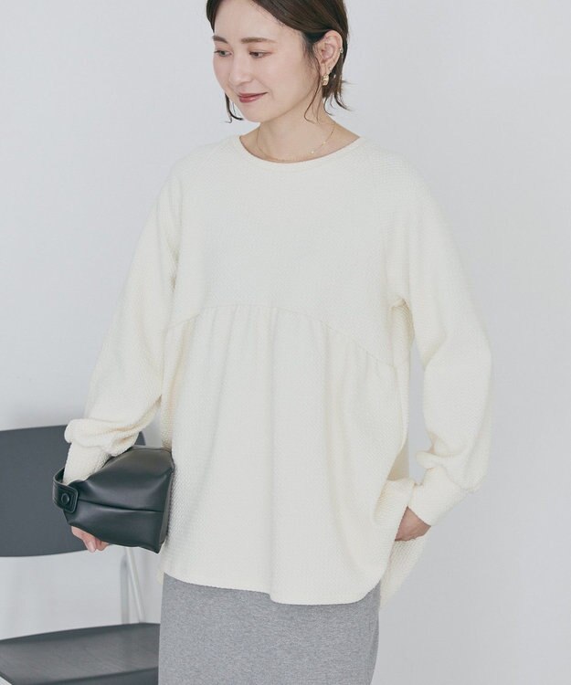 AMERICAN HOLIC フクレジャガードペプラムプルオーバー Ivory