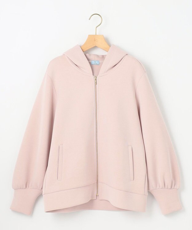組曲 ダンボールジャージー ジップアップパーカー ピンクベージュ系