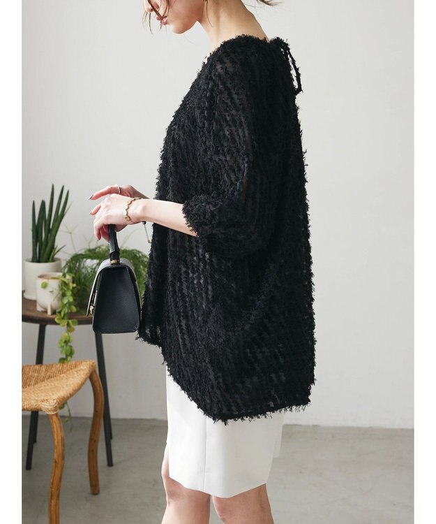 Green Parks AnriettMusee カットジャガードタックブラウス Black