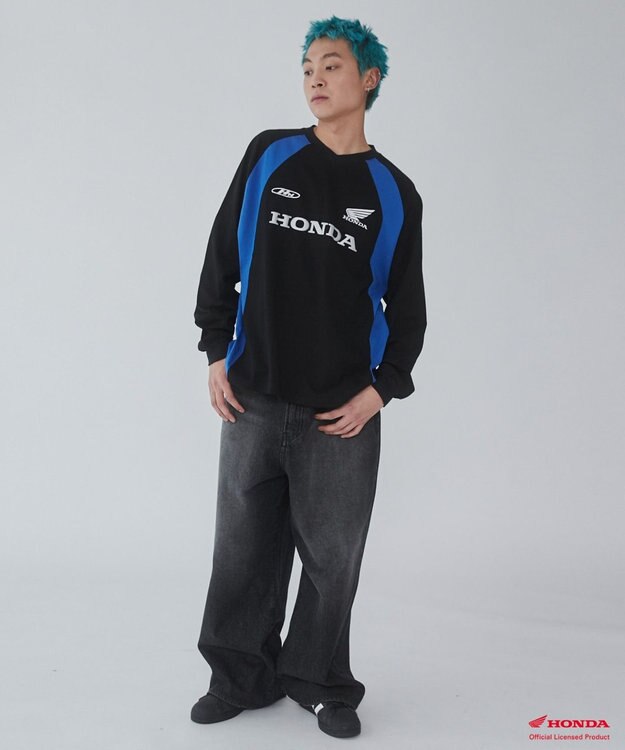 WEGO 【ユニセックス着用ITEM】別注HondaグラフィックT（LS） ブラック