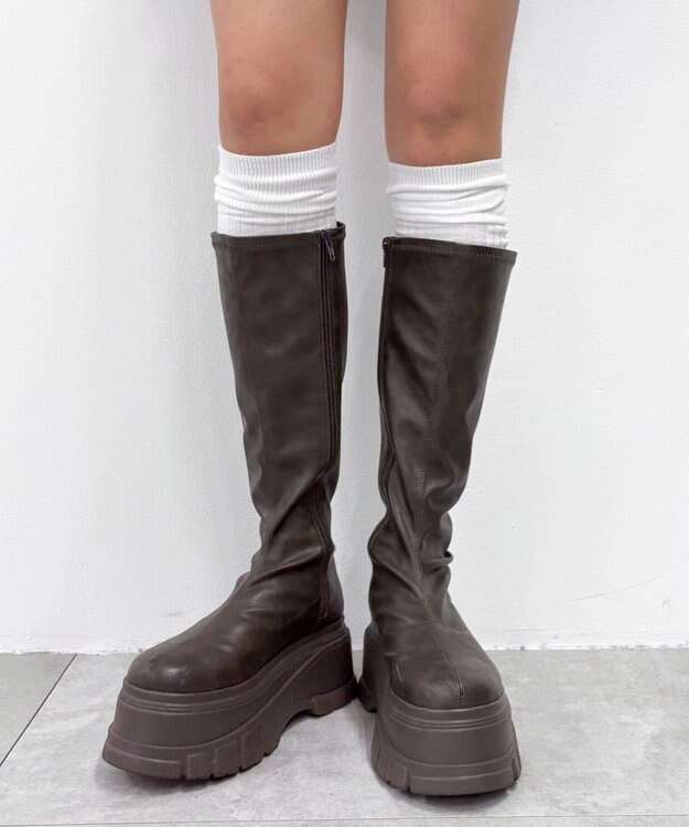 WEGO 切替リブニーハイソックス ホワイト