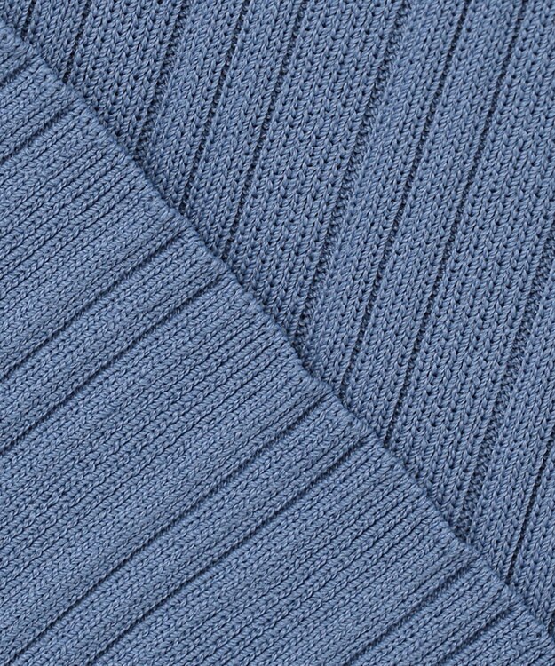 ICB L 【新色追加・洗える】シンセティックハイゲージ 5分袖リブニット スマルトブルー系