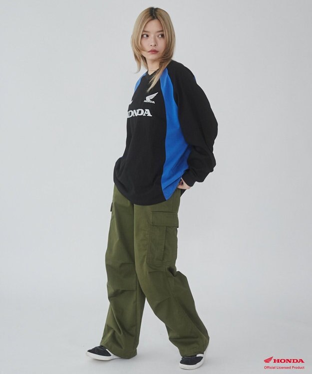 WEGO 【ユニセックス着用ITEM】別注HondaグラフィックT（LS） ブラック