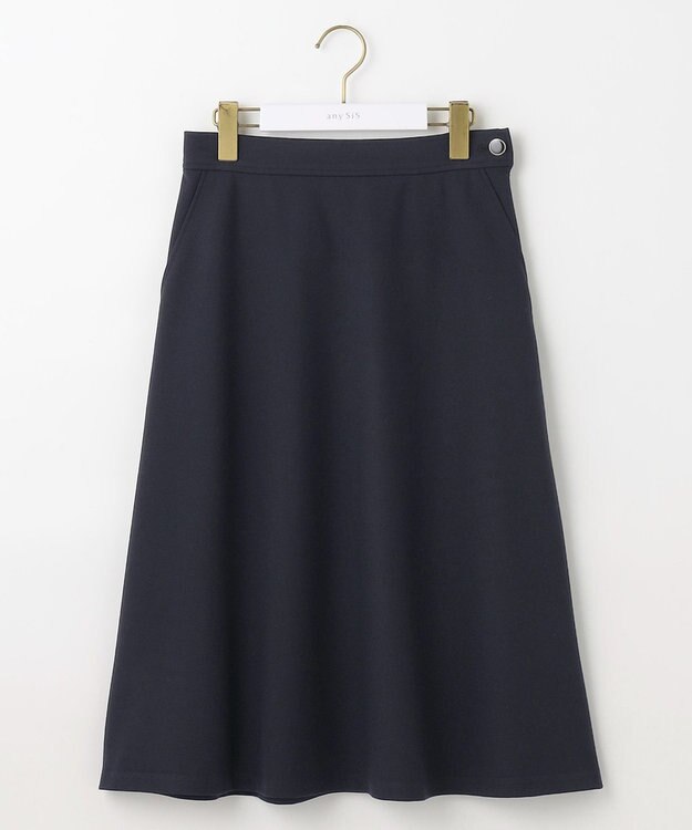 ANY SIS L ビューティサーモ2WAYストレッチ フレアスカート ネイビー