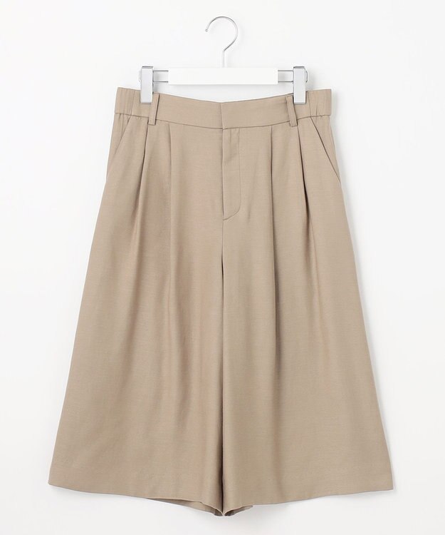 自由区 【XSサイズ～/洗える/セット可】キュプラリネンシャンタン ショートパンツ ベージュ系