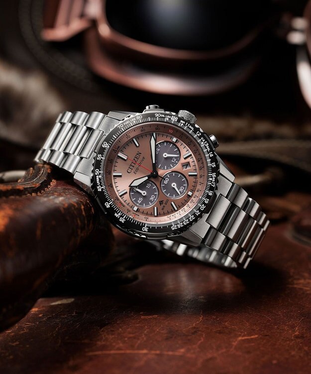 CITIZEN 【40mmケース クロノグラフ】電池交換不要 航空計算尺機能搭載モデル CA4664-60X シルバー