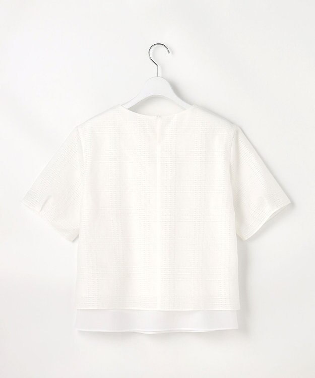 J.PRESS LADIES レーシーチェック クルーネック カットソー ホワイトチェック系3