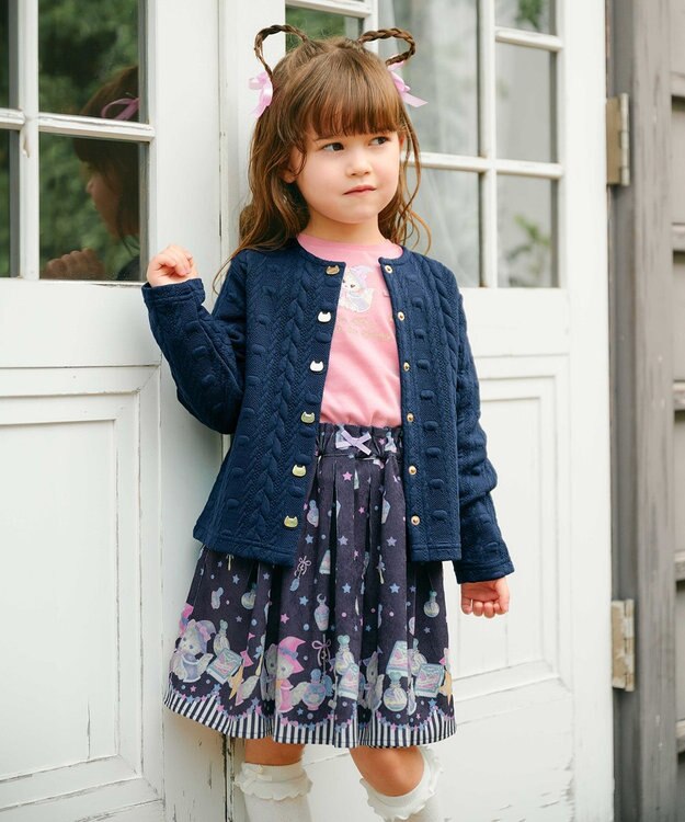 ANY KIDS マジカルキャットフレアスカート ネイビー