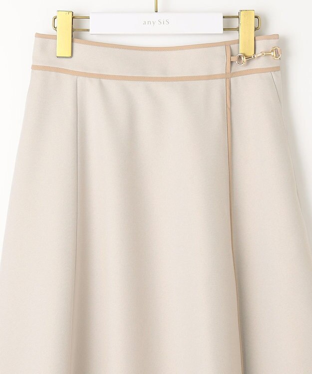 ANY SIS 【洗える】ビットポイントフレア スカート アイボリーベージュ