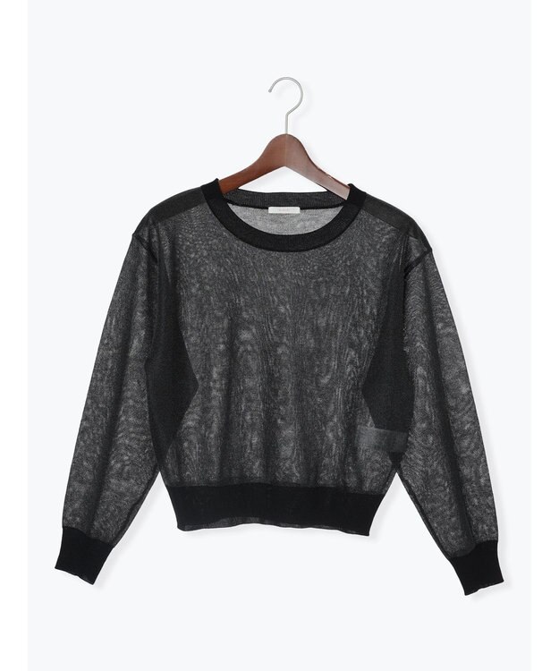 Te chichi シアーレイヤーニット ブラック