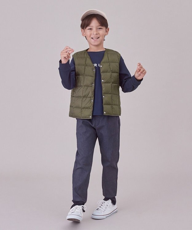 UNFILO 【110-150cm】選べるアソート ロゴロンT(UNISEX) [刺繍ロゴ]ネイビー