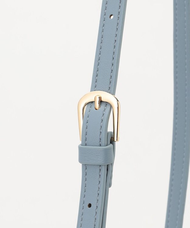 LA BAGAGERIE ランダムプリーツショルダーバッグ タテ ライトブルー