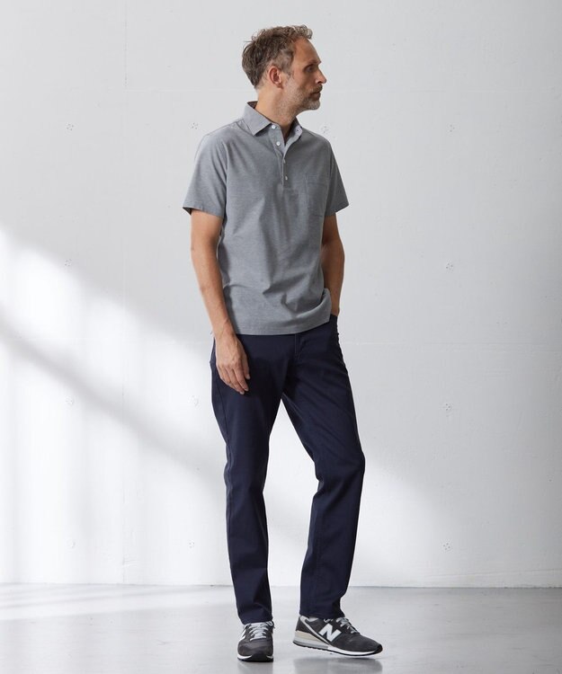 J.PRESS MEN 【ビジネスおすすめ / 吸水速乾】ドレスハニカム ポロシャツ ライトグレー系