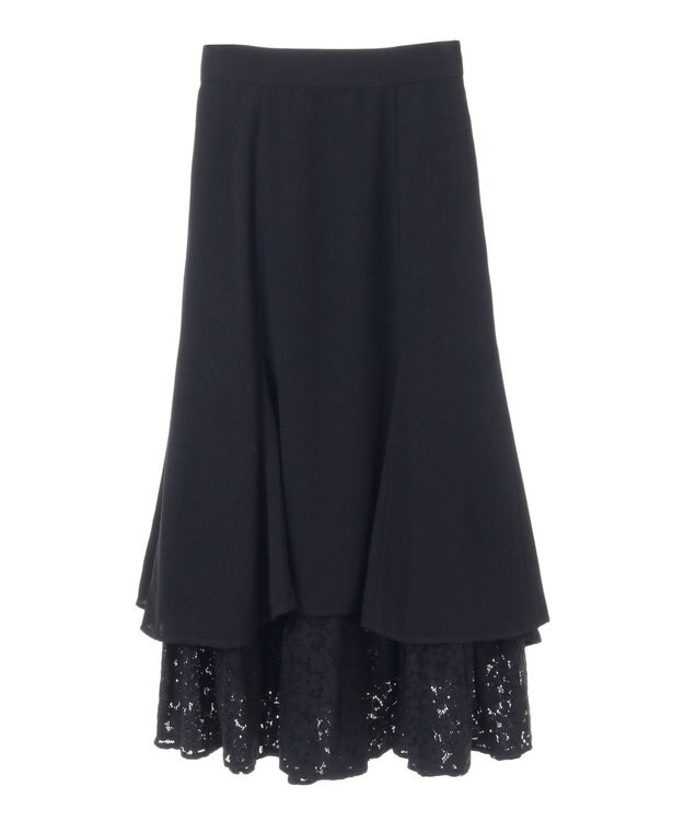earth music&ecology レースヘムスカート Black