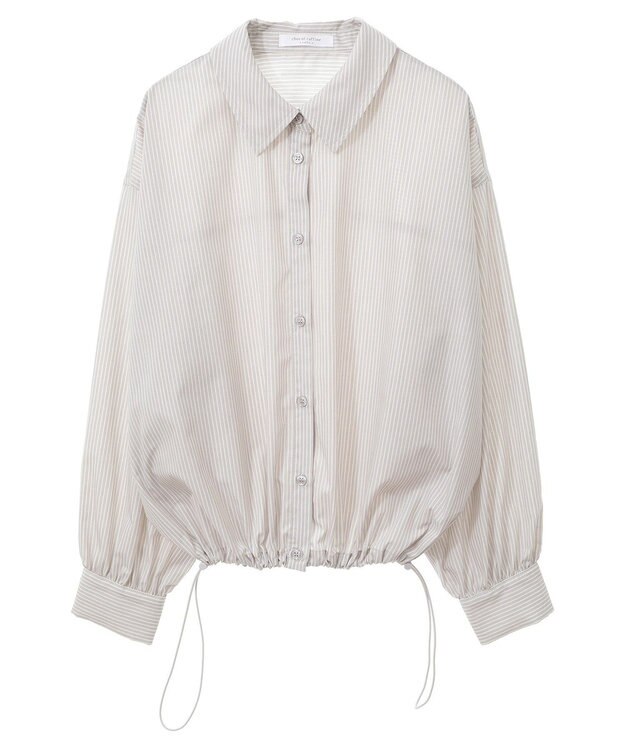 Green Parks イージーケア裾ドロストシャツ Gray