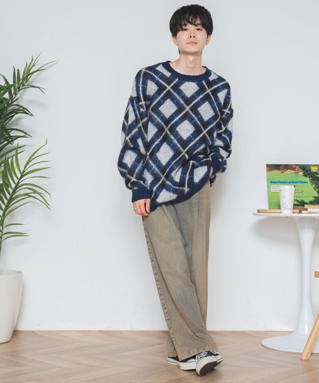 WEGO モヘアライク総柄BIGプルオーバー 柄2