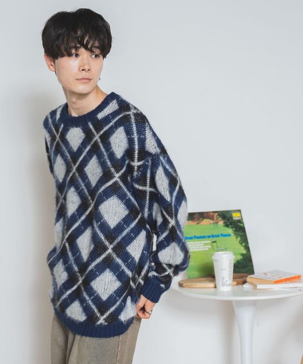 WEGO モヘアライク総柄BIGプルオーバー 柄2