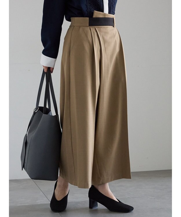 Te chichi アシメクロップドパンツ ブラウン