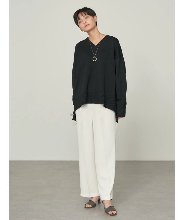 AMERICAN HOLIC エコカルットＶネックプルオーバー Black