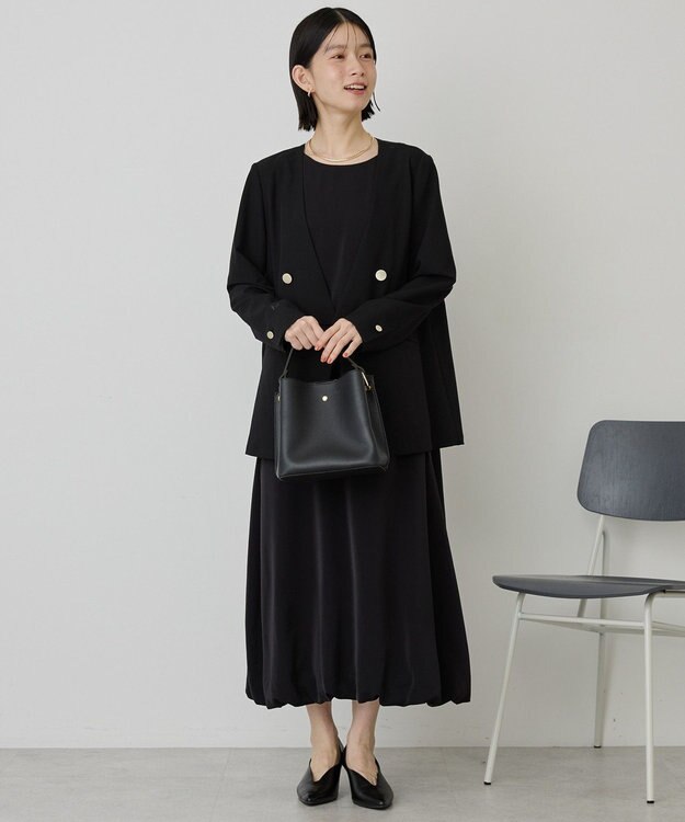 AMERICAN HOLIC 【イージーケア】バルーンワンピース Black