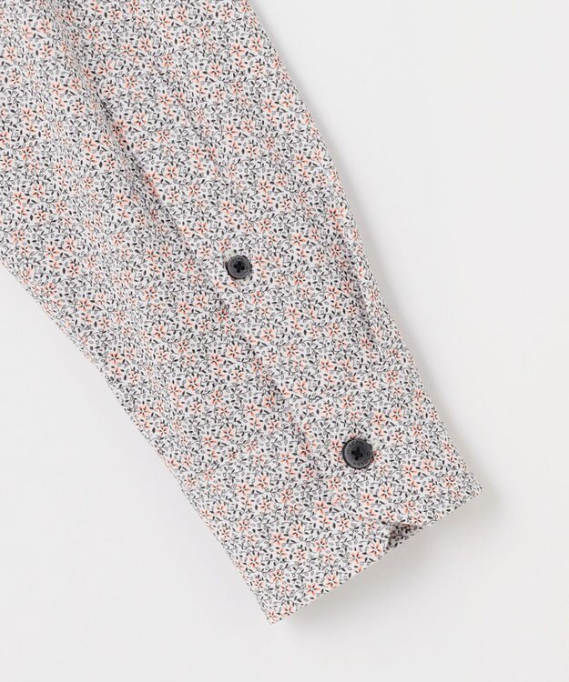 JOSEPH ABBOUD 【綿100％・ジャージー素材・ストレッチ】コンパクトジャージープリントシャツ オレンジ系5