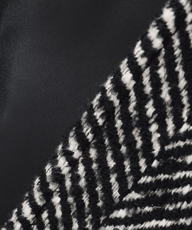 23区 L 【エステータ】ヘリンボーンツイード ガウンコート ブラック系1