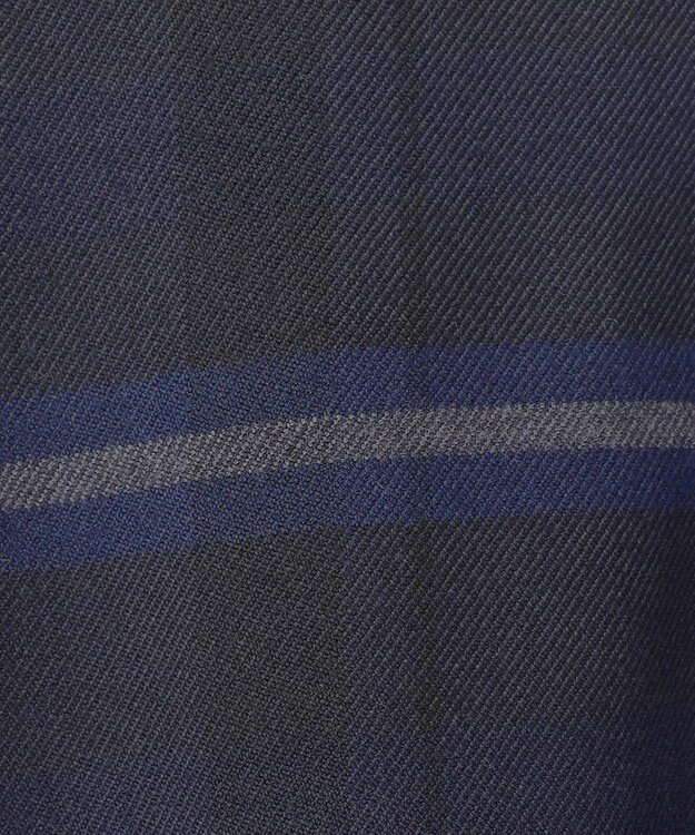 J.PRESS LADIES L 【洗える】テトロンレーヨン/ウール milledタータン ワンピース ネイビーチェック系